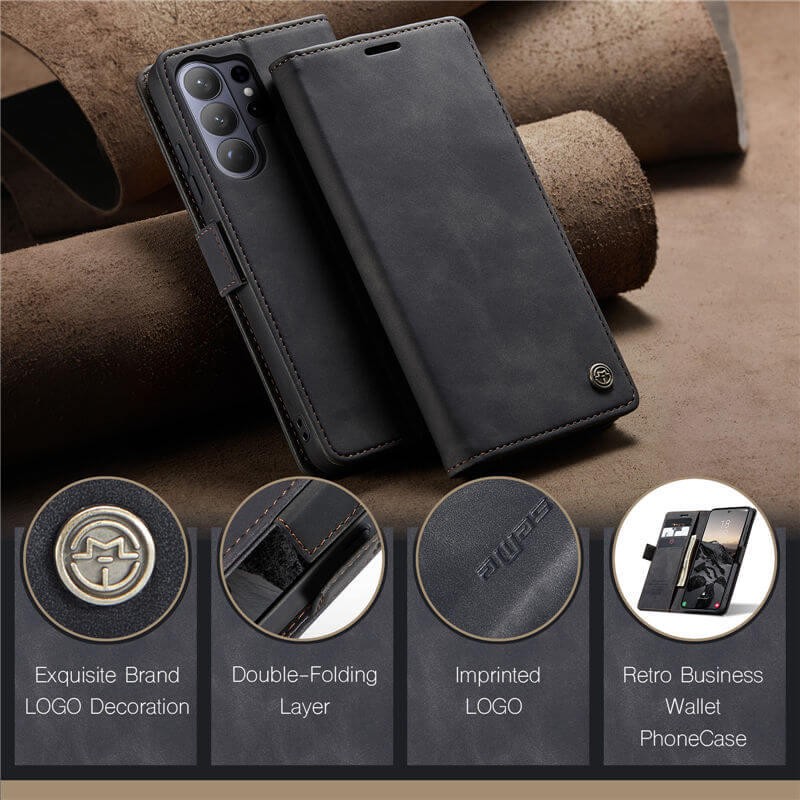 CaseMe Samsung Galaxy S25 Wallet Suede Leather Case