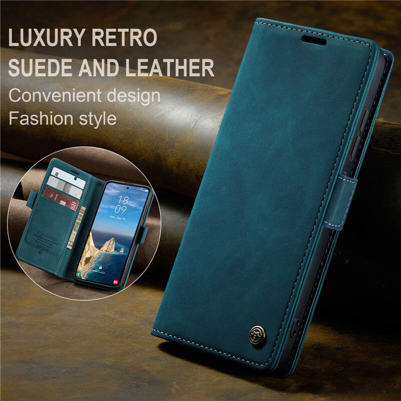 CaseMe Samsung Galaxy S25 Wallet Suede Leather Case