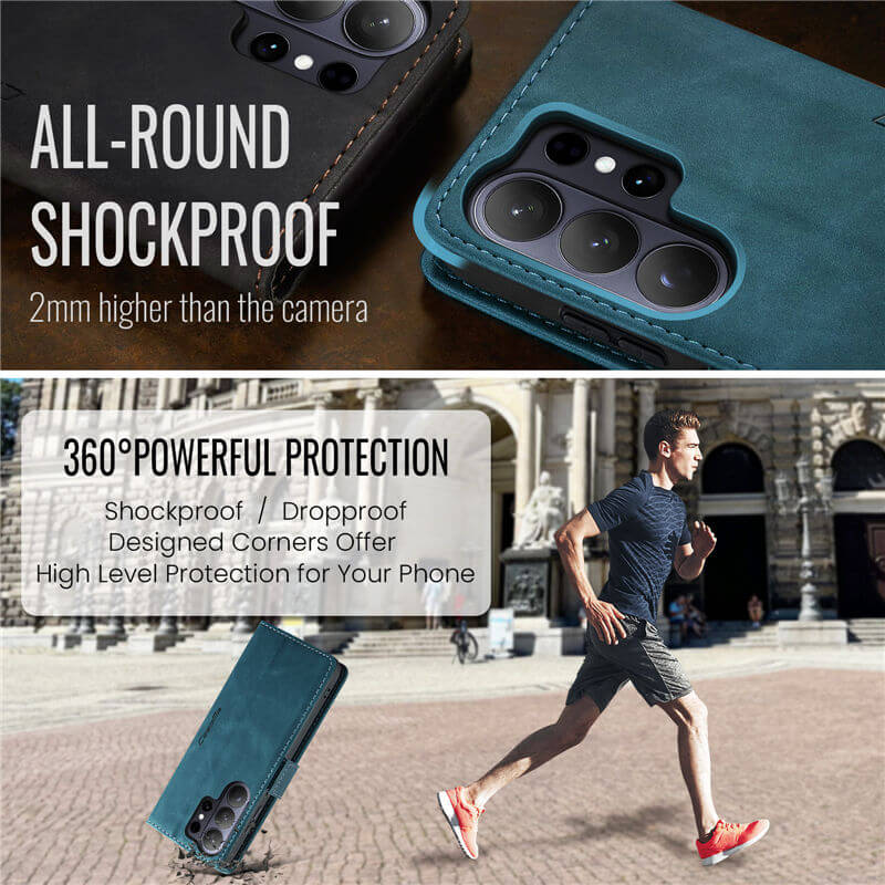 CaseMe Samsung Galaxy S25 Wallet Suede Leather Case