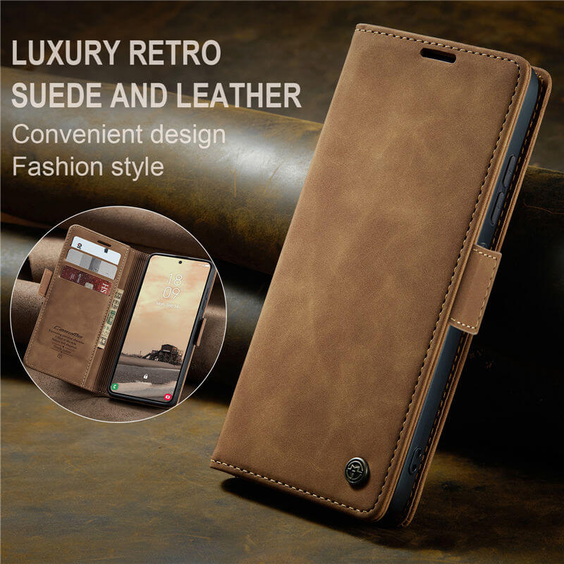 CaseMe Samsung Galaxy S25 Wallet Suede Leather Case