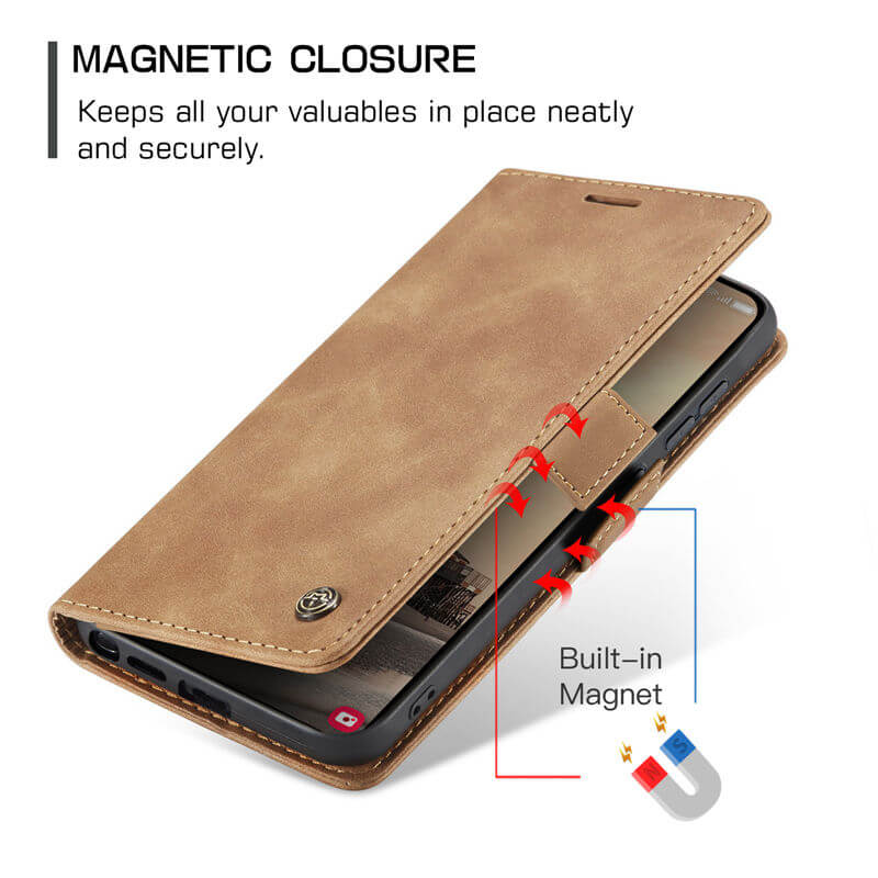 CaseMe Samsung Galaxy S25 Wallet Suede Leather Case