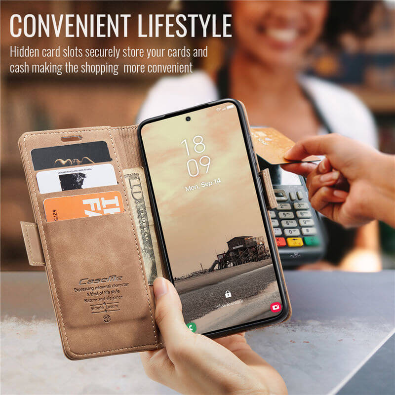 CaseMe Samsung Galaxy S25 Wallet Suede Leather Case