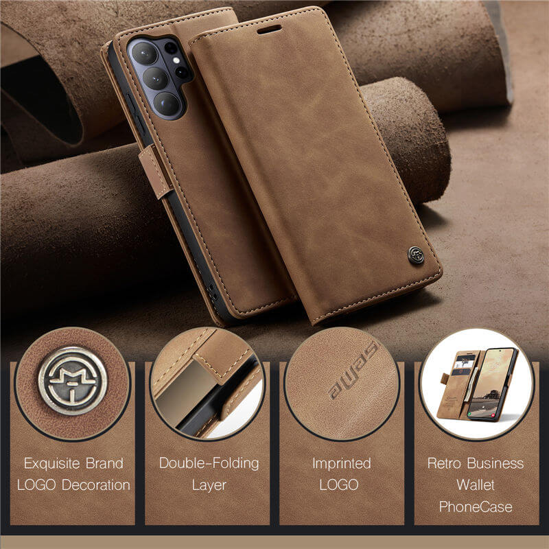 CaseMe Samsung Galaxy S25 Wallet Suede Leather Case
