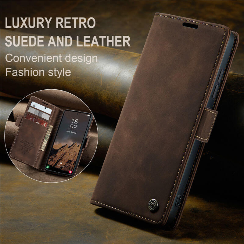 CaseMe Samsung Galaxy S25 Wallet Suede Leather Case