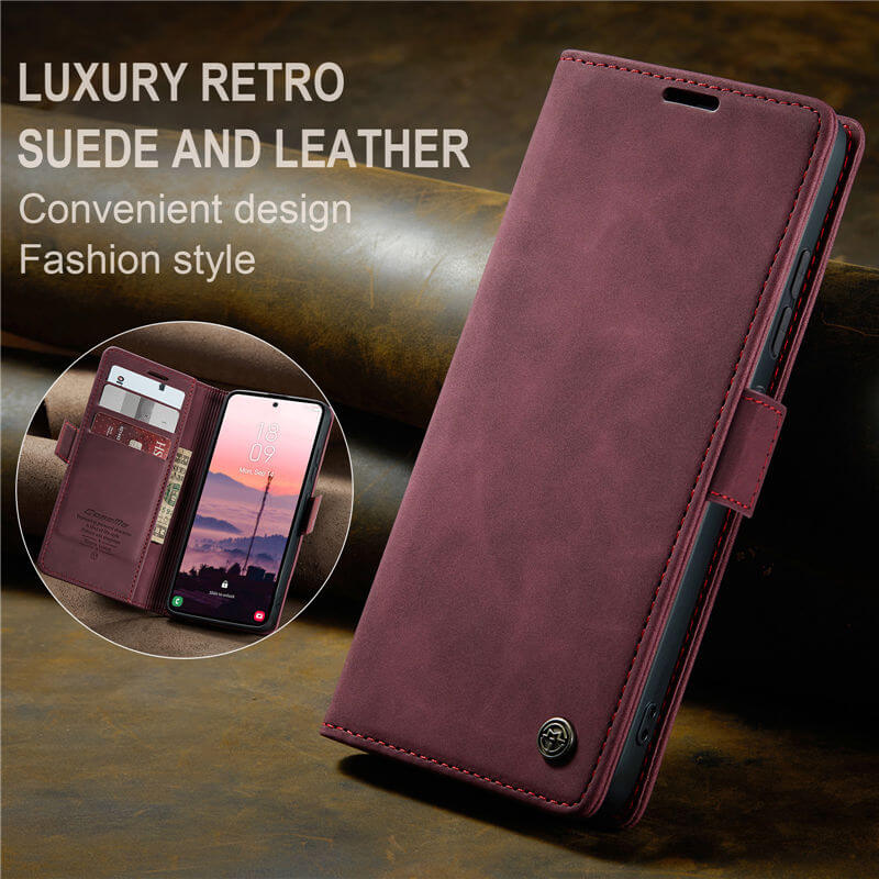 CaseMe Samsung Galaxy S25 Wallet Suede Leather Case