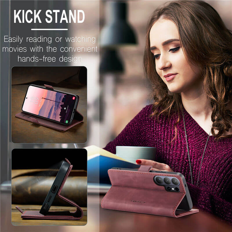 CaseMe Samsung Galaxy S25 Wallet Suede Leather Case