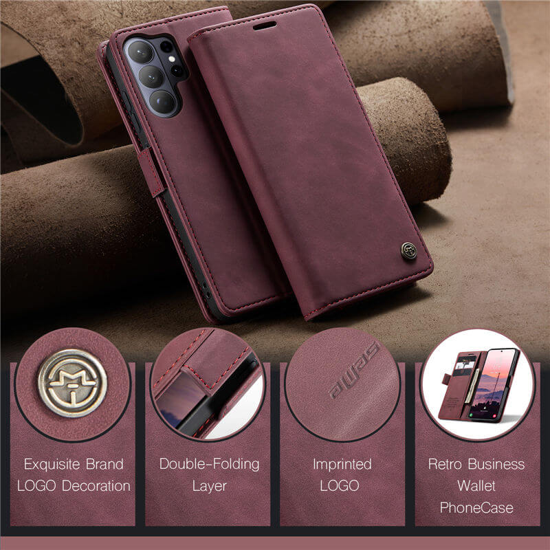 CaseMe Samsung Galaxy S25 Wallet Suede Leather Case