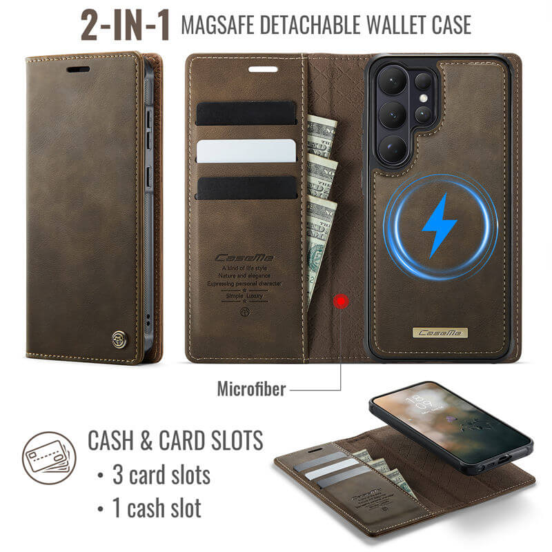 CaseMe Samsung Galaxy S26 Ultra 2-in-1 Magnetic Wallet Case