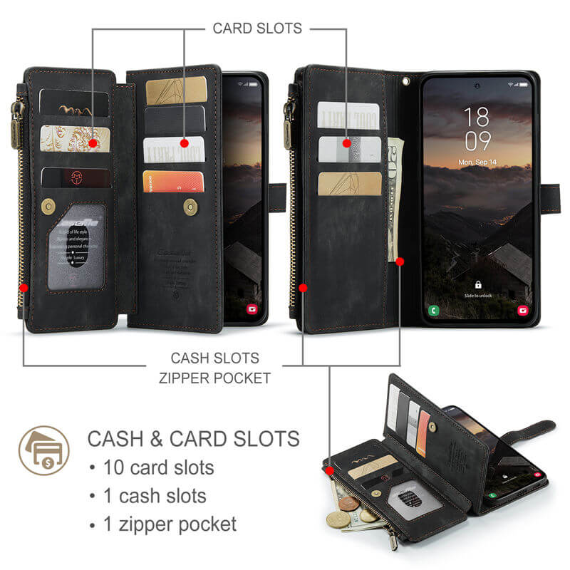 CaseMe Samsung Galaxy S26 Wallet Case with Wrist Strap