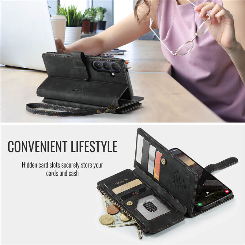 CaseMe Samsung Galaxy S26 Wallet Case with Wrist Strap