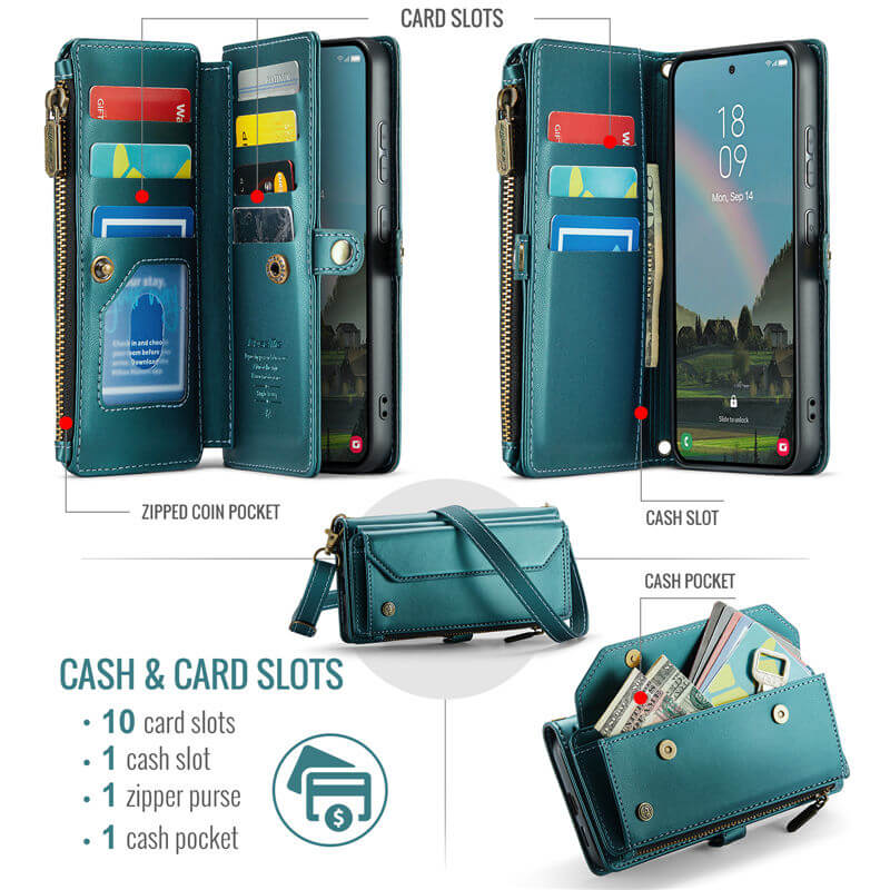 CaseMe Samsung Galaxy S26 Wallet RFID Blocking Crossbody Phone Case