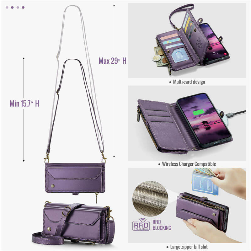 CaseMe Samsung Galaxy S26 Wallet RFID Blocking Crossbody Phone Case