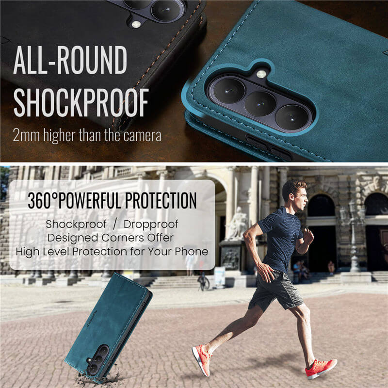 CaseMe Samsung Galaxy S25 Wallet Suede Leather Case