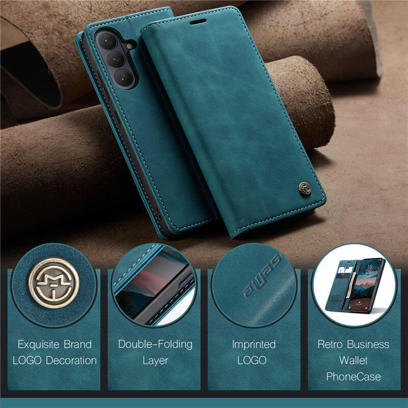 CaseMe Samsung Galaxy S25 Wallet Suede Leather Case