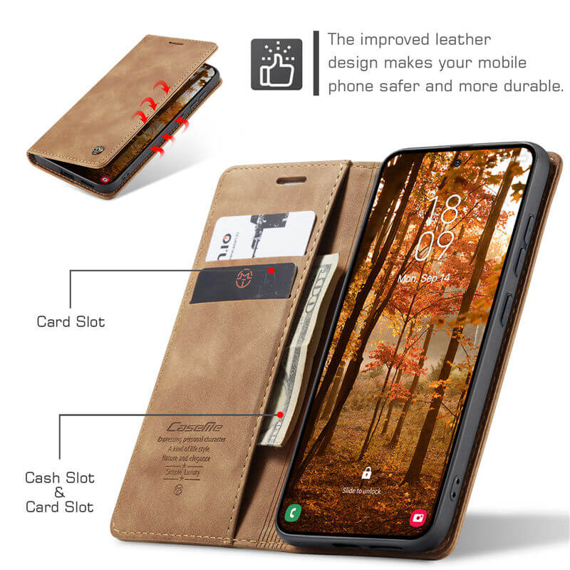 CaseMe Samsung Galaxy S25 Wallet Suede Leather Case