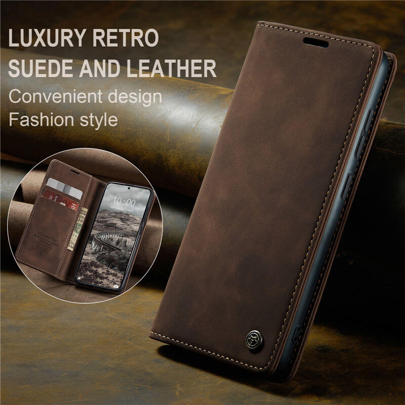 CaseMe Samsung Galaxy S25 Wallet Suede Leather Case