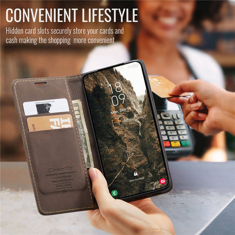 CaseMe Samsung Galaxy S25 Wallet Suede Leather Case