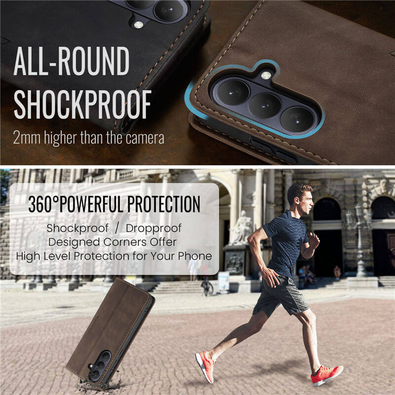 CaseMe Samsung Galaxy S25 Wallet Suede Leather Case