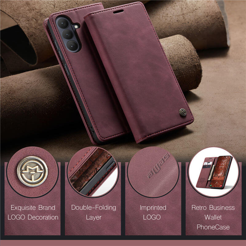 CaseMe Samsung Galaxy S25 Wallet Suede Leather Case
