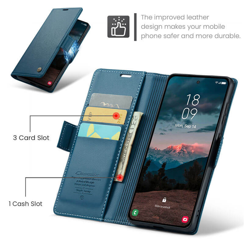 CaseMe Samsung Galaxy S26 Wallet RFID Blocking Case