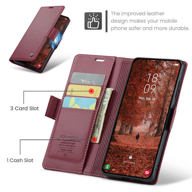 CaseMe Samsung Galaxy S26 Wallet RFID Blocking Case