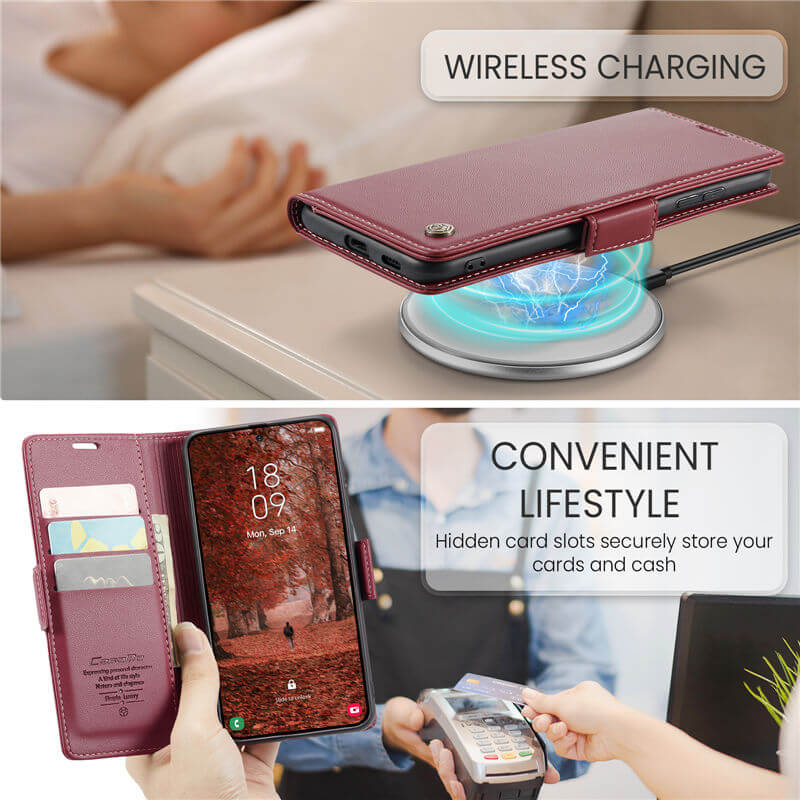 CaseMe Samsung Galaxy S26 Wallet RFID Blocking Case