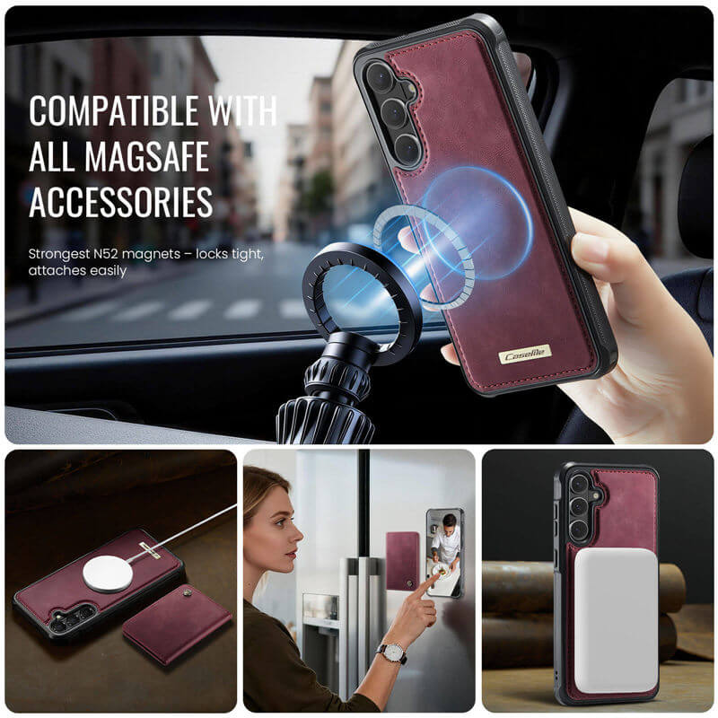 CaseMe Samsung Galaxy S26 Plus 2-in-1 Detachable Magnetic Wallet Case