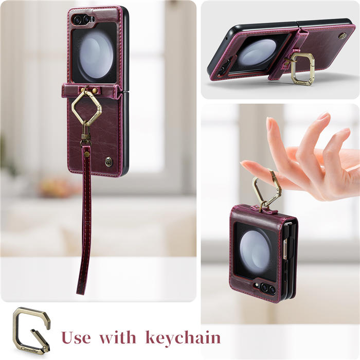 CaseMe Samsung Galaxy Z Flip5 5G Luxury Case with Wrist Strap