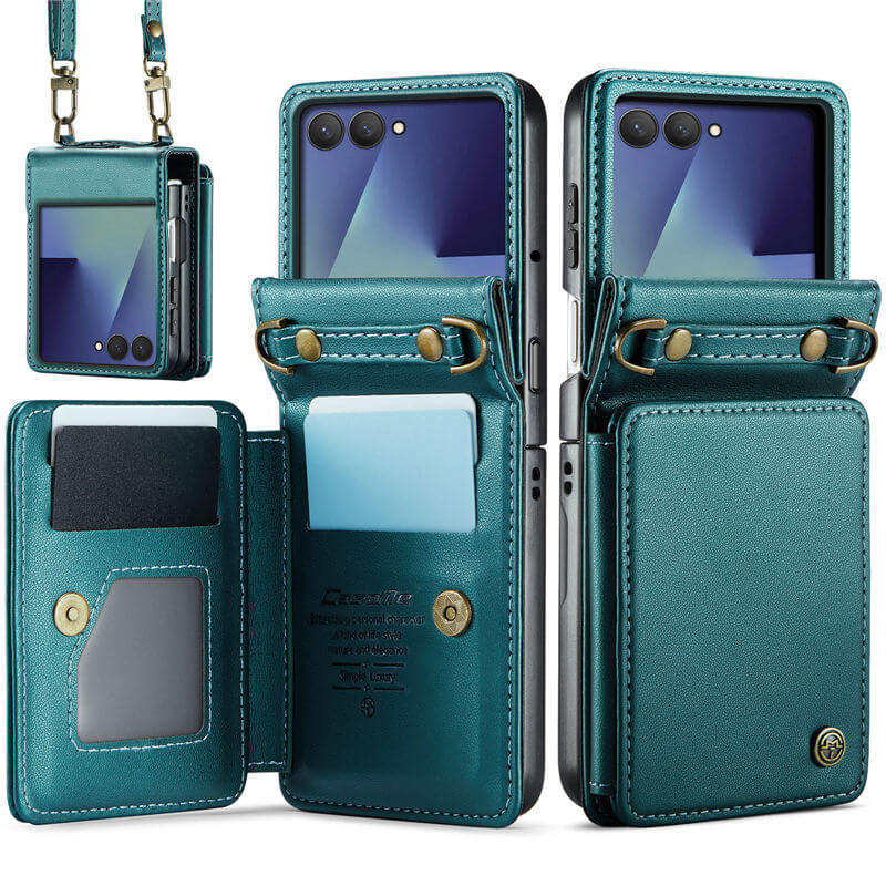 CaseMe Samsung Galaxy Z Flip7 Card Holder Case with Crossbody Strap