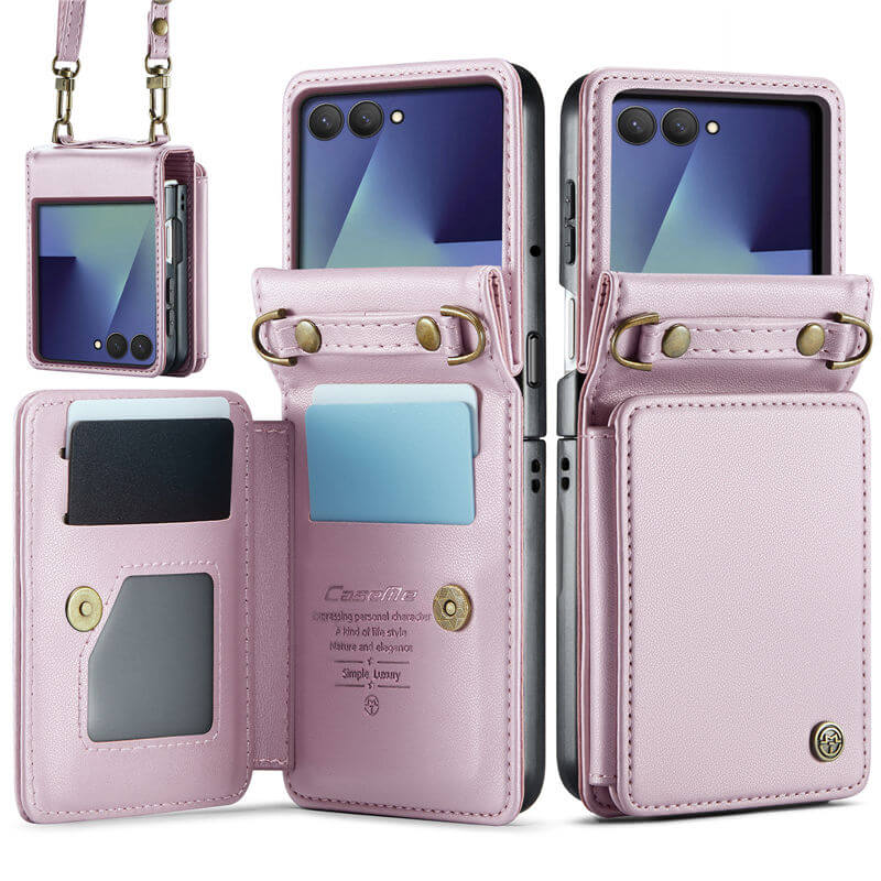 CaseMe Samsung Galaxy Z Flip7 Card Holder Case with Crossbody Strap