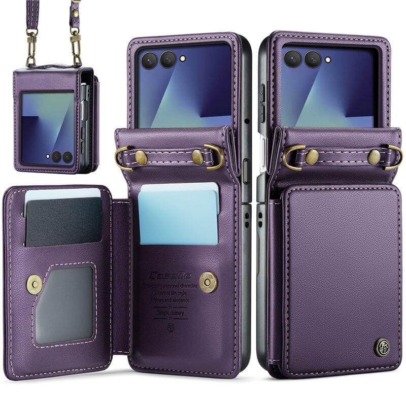 CaseMe Samsung Galaxy Z Flip7 Card Holder Case with Crossbody Strap