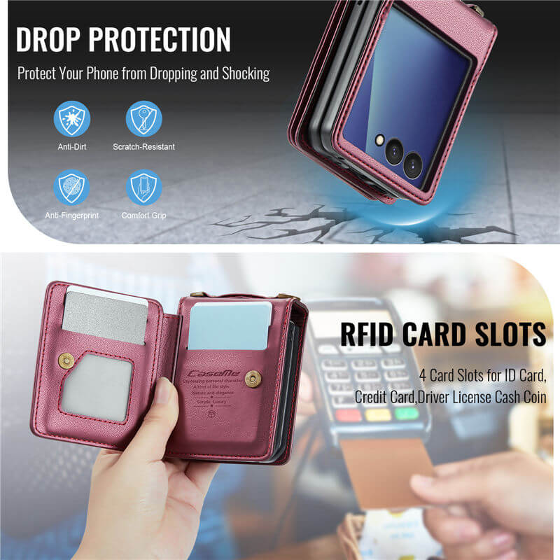 CaseMe Samsung Galaxy Z Flip8 RFID Blocking Card Holder Case