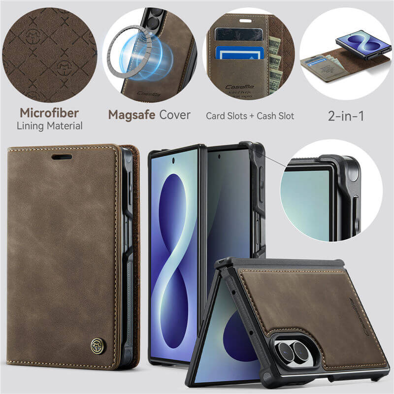 CaseMe Samsung Galaxy Z Fold8 2-in-1 Magnetic Wallet Case