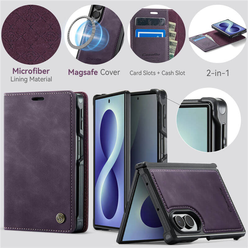 CaseMe Samsung Galaxy Z Fold8 2-in-1 Magnetic Wallet Case