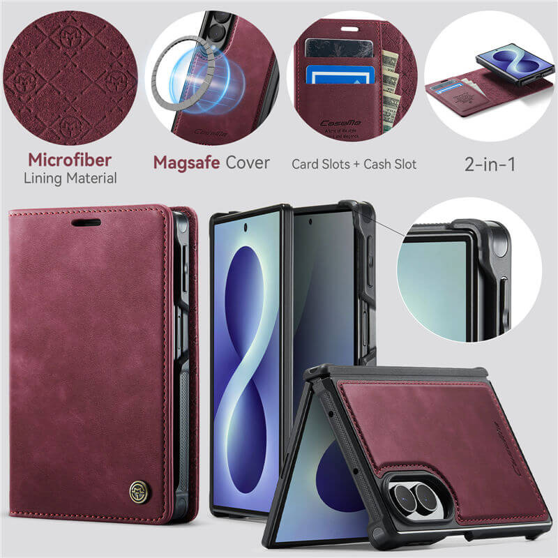 CaseMe Samsung Galaxy Z Fold8 2-in-1 Magnetic Wallet Case