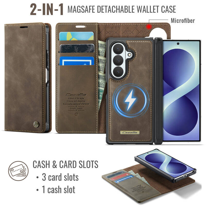 CaseMe Samsung Galaxy Z Fold8 Ultra 2-in-1 Magnetic Wallet Case