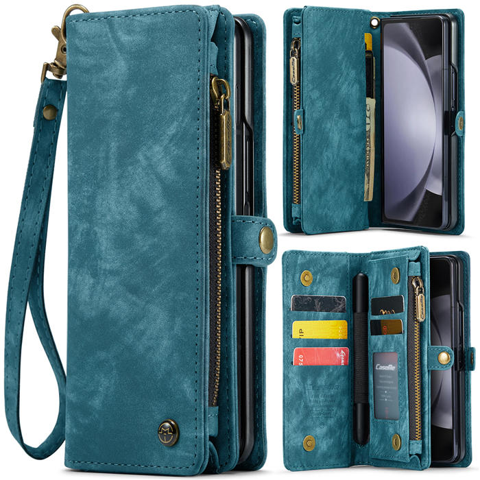 CaseMe Samsung Galaxy Z Fold5 5G Wallet kickstand Case with Wrist Strap