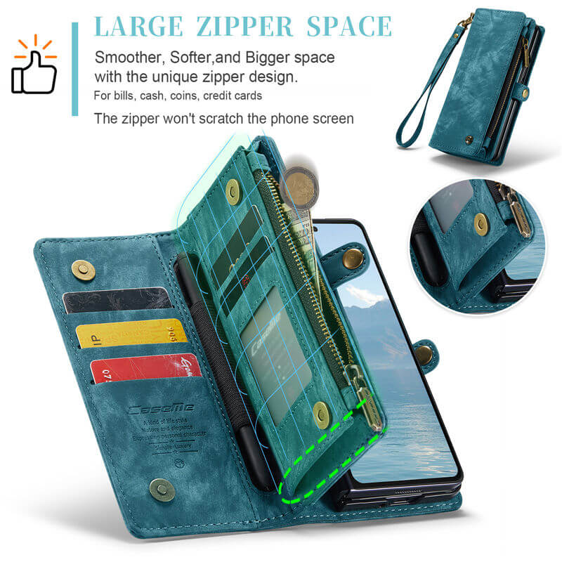 CaseMe Samsung Galaxy Z Fold6 Wallet Case with Wrist Strap