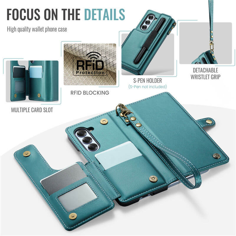 CaseMe Samsung Galaxy Z Fold6 Wallet RFID Blocking Kickstand Case