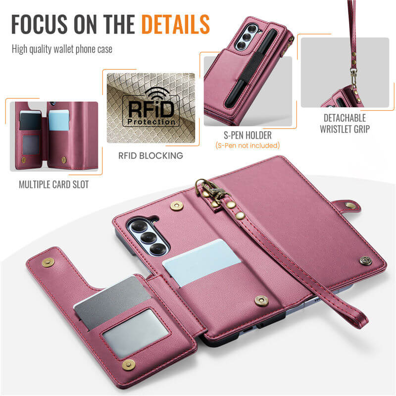 CaseMe Samsung Galaxy Z Fold6 Wallet RFID Blocking Kickstand Case