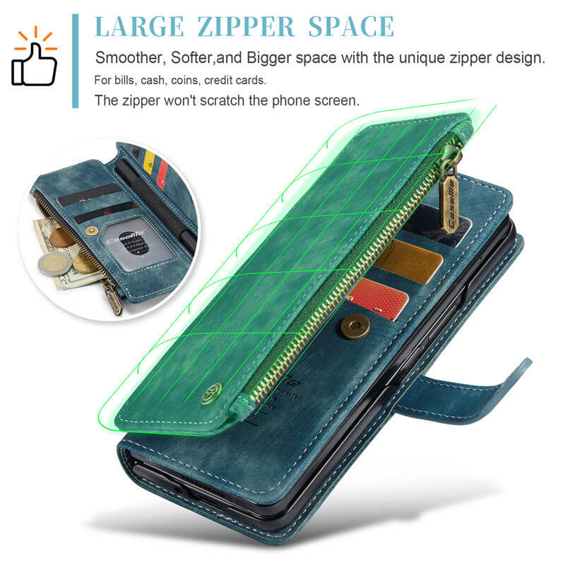 CaseMe Samsung Galaxy Z Fold6 Zipper Wallet Case with Wrist Strap