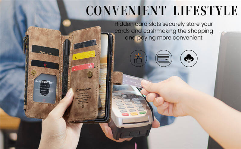 CaseMe Samsung Galaxy Z Fold6 Zipper Wallet Case with Wrist Strap