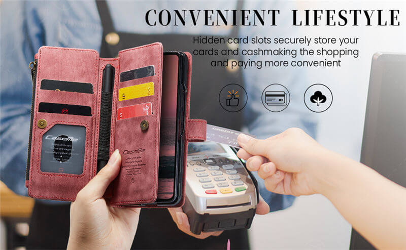 CaseMe Samsung Galaxy Z Fold6 Zipper Wallet Case with Wrist Strap