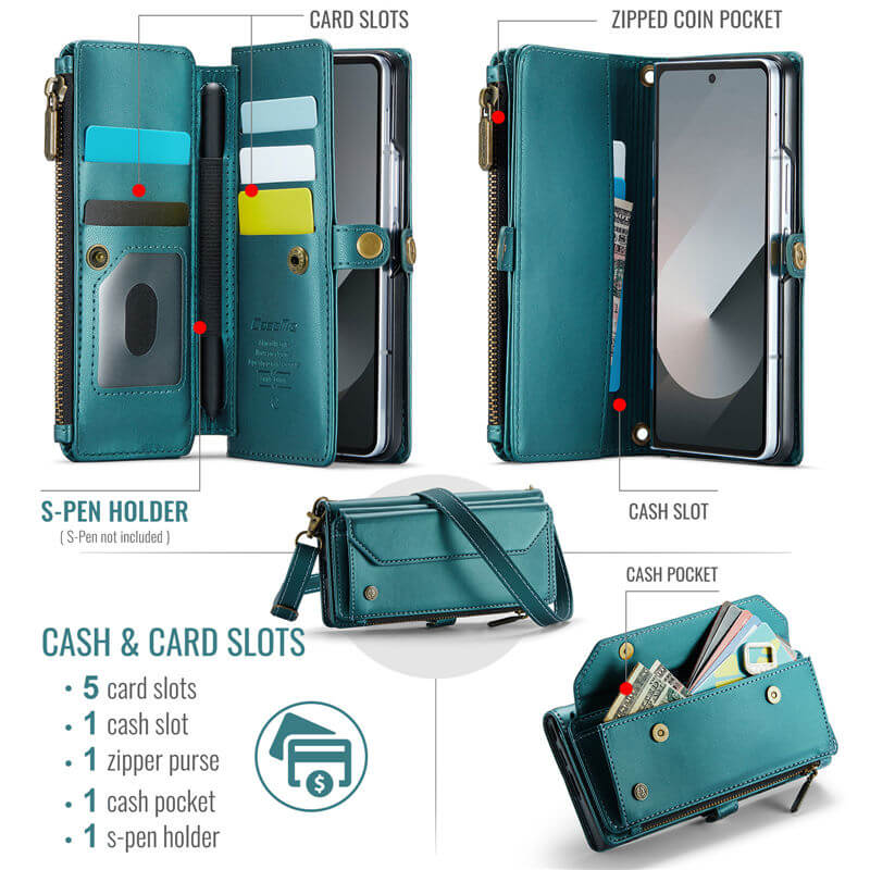 CaseMe Samsung Galaxy Z Fold6 Wallet RFID Blocking Crossbody Case