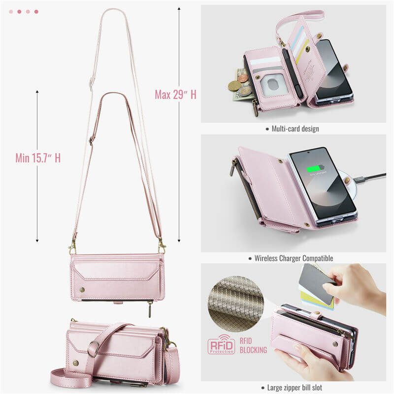 CaseMe Samsung Galaxy Z Fold6 Wallet RFID Blocking Crossbody Case