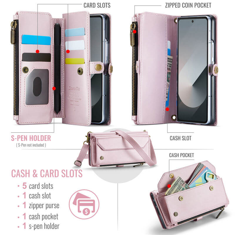 CaseMe Samsung Galaxy Z Fold6 Wallet RFID Blocking Crossbody Case