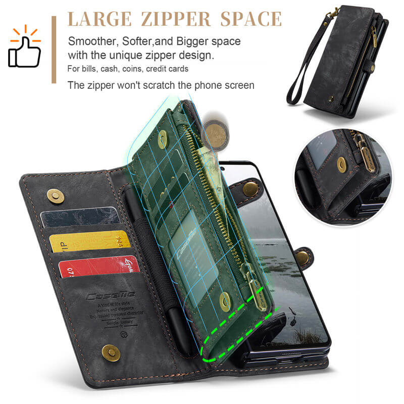 CaseMe Samsung Galaxy Z Fold7 Wallet Case with Wrist Strap