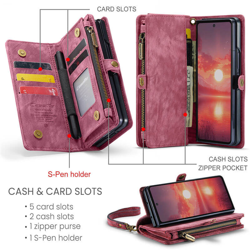 CaseMe Samsung Galaxy Z Fold7 Wallet Case with Wrist Strap