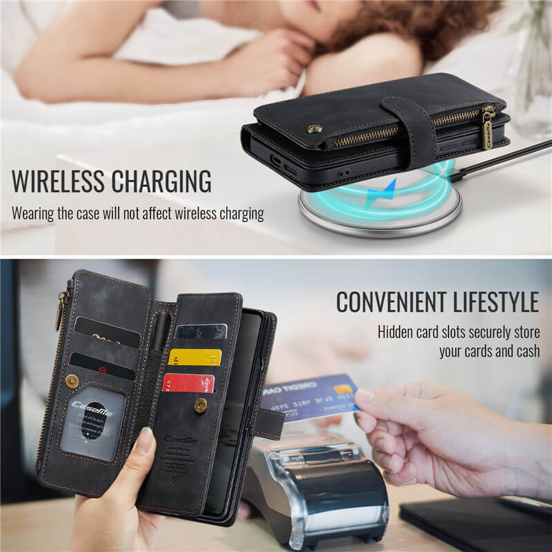 CaseMe Samsung Galaxy Z Fold7 Wallet Case with Wrist Strap