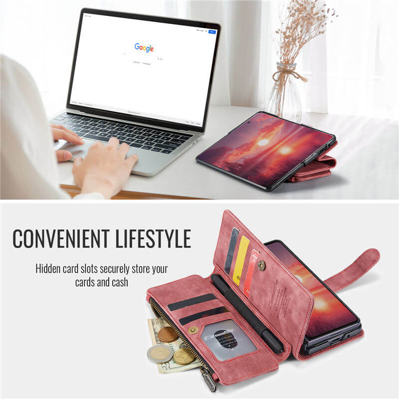 CaseMe Samsung Galaxy Z Fold7 Wallet Case with Wrist Strap
